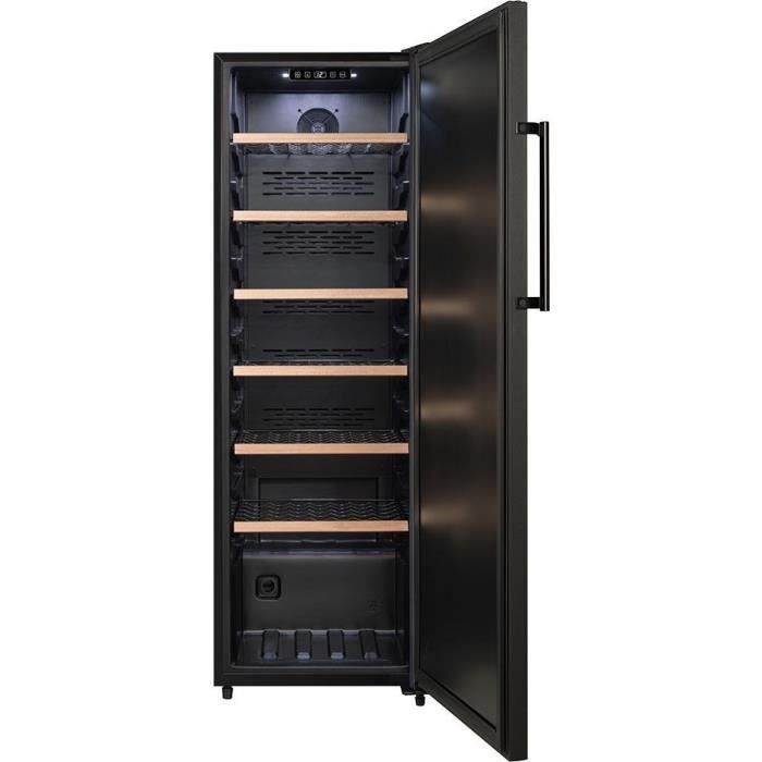 Wijnkelder voor rijping - LA SOMMELIERE - CTPNE147E - 147 flessen - Massieve deur - Energieklasse E - 54 x 60 x 167,4 cm - Zwart