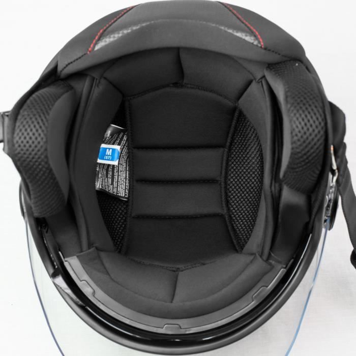 Casco tipo jet para moto/scooter con doble visera y parasol, homologación ECE 22, color negro, talla XS.