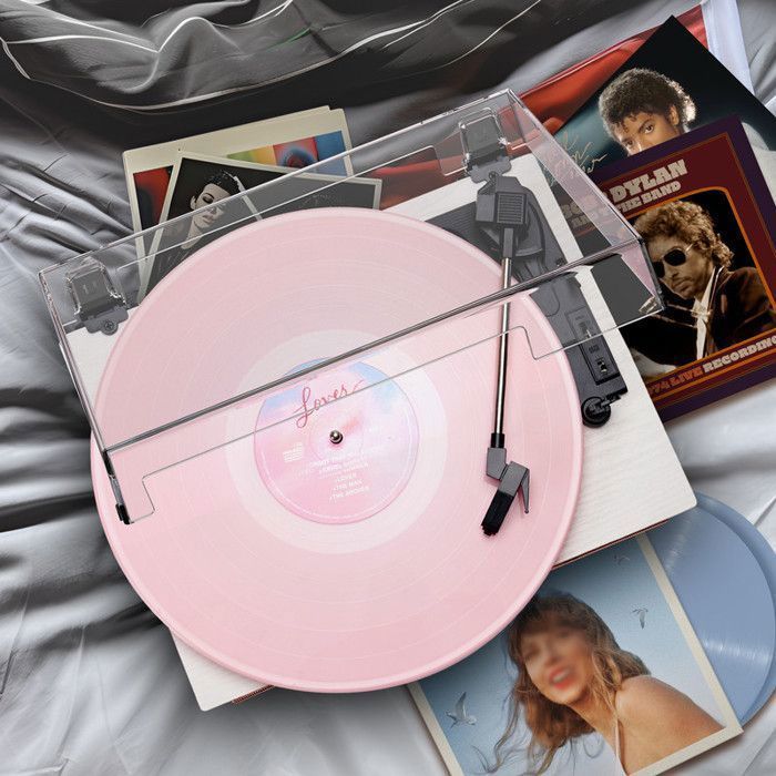 TANLANIN TE2030 Bluetooth Turntable - 3 Speeds - Built-in Speakers - Automatic - White