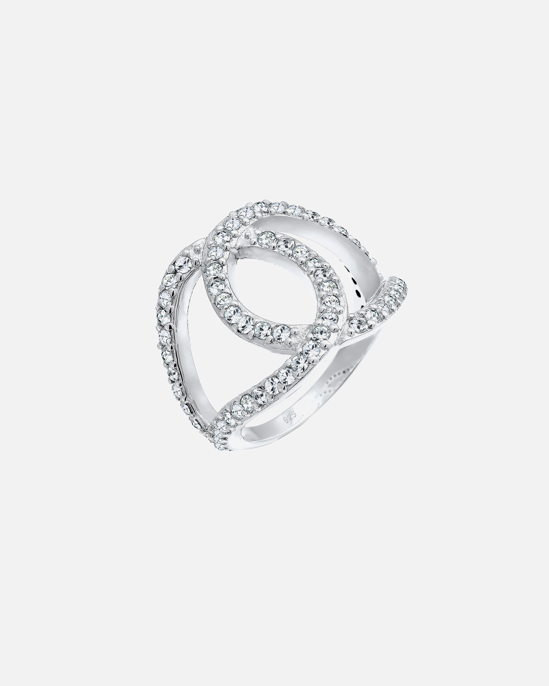 Elli Femmes Amour Nœud avec cristaux en argent sterling 925