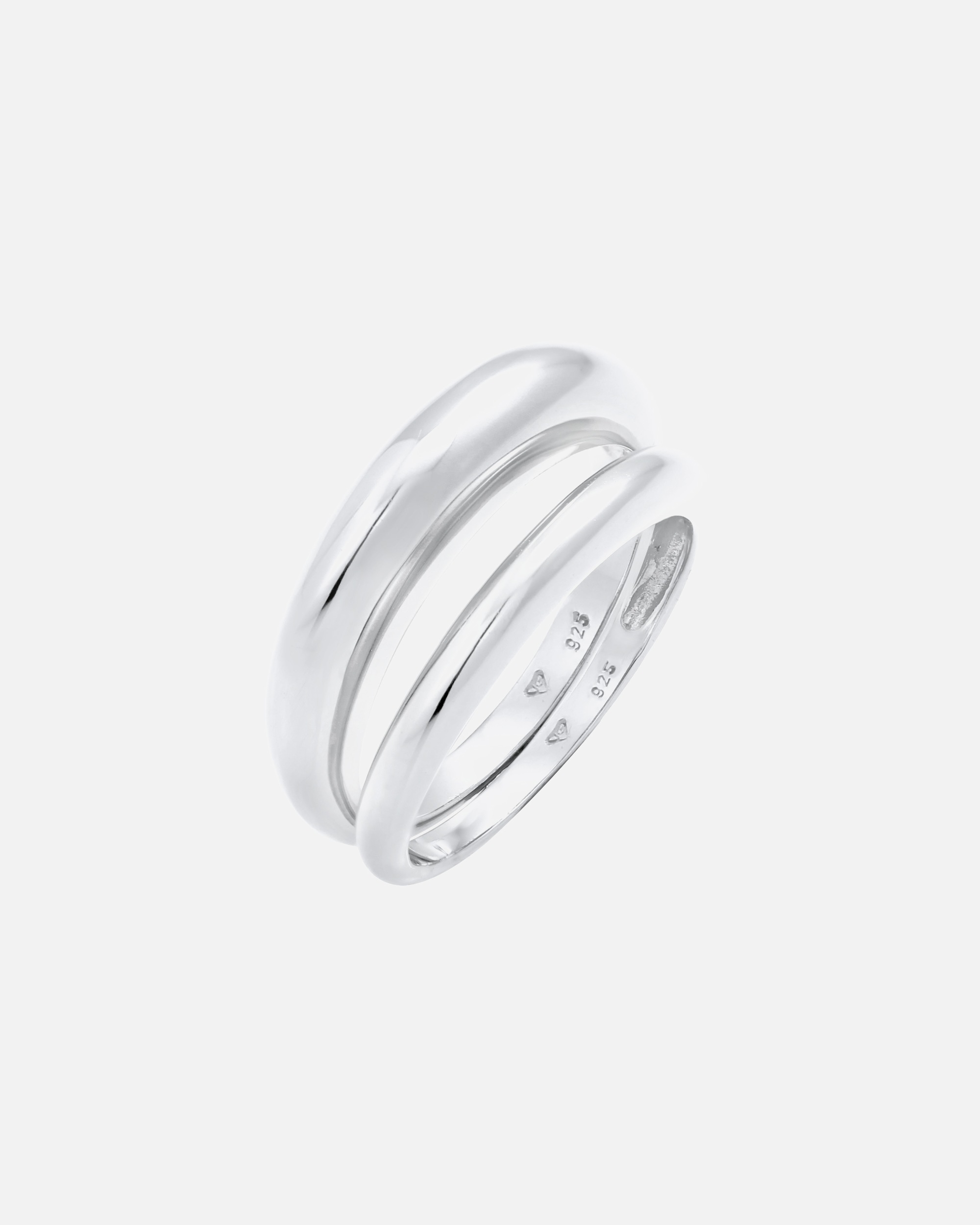 Elli PREMIUM Jeu de bagues pour femmes - Basic Chunky Trend Blogger en argent sterling 925