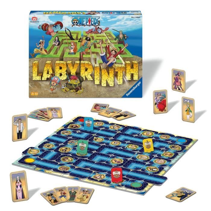 Ravensburger–Jeu de société classique–Labyrinthe One Piece–Jeu de plateau-Jeu de réflexion-Enfant et Famille–Dès 7 ans–Mixte–22887