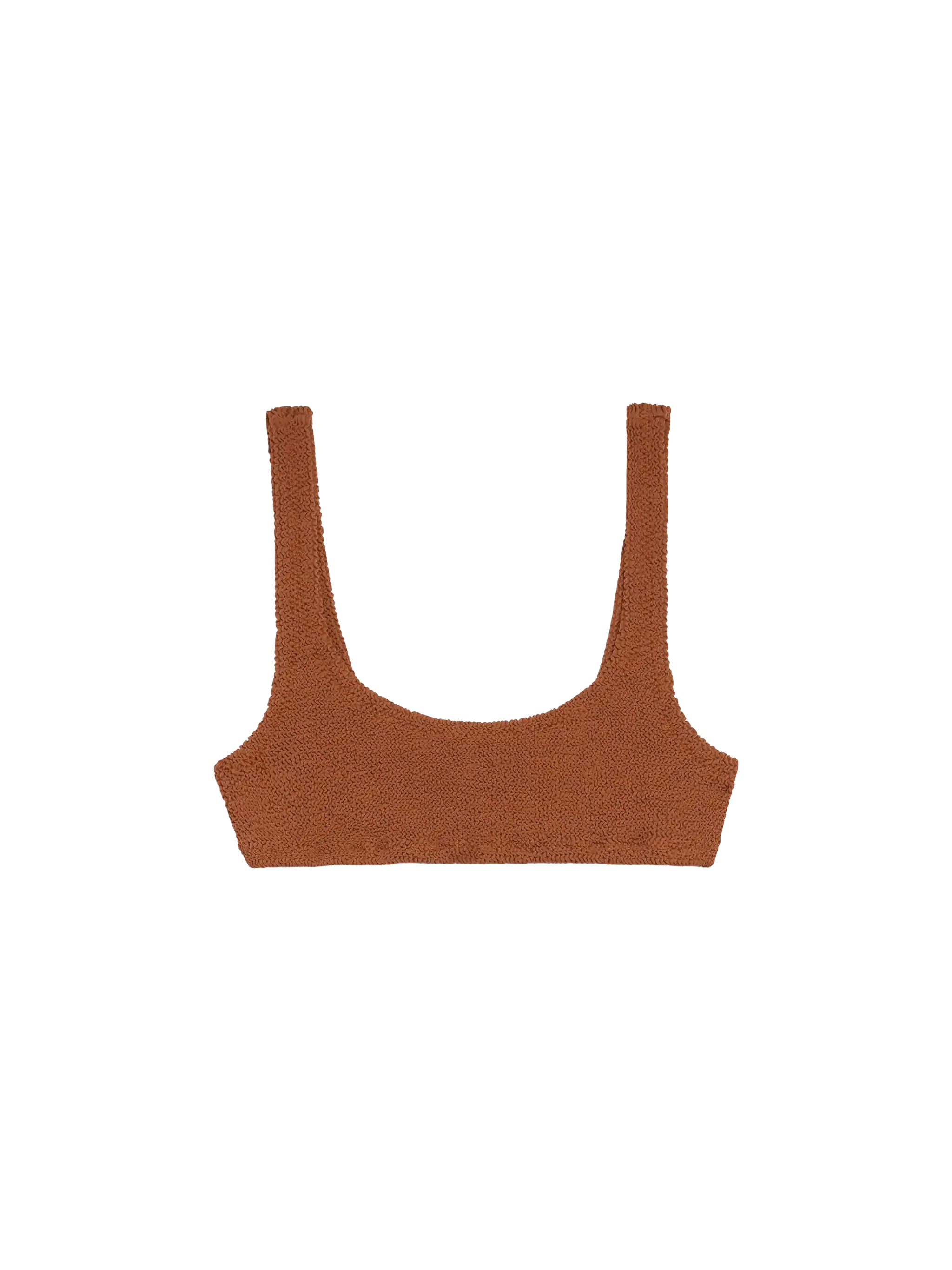 Top bralette clásico arrugado Naima color marrón camel