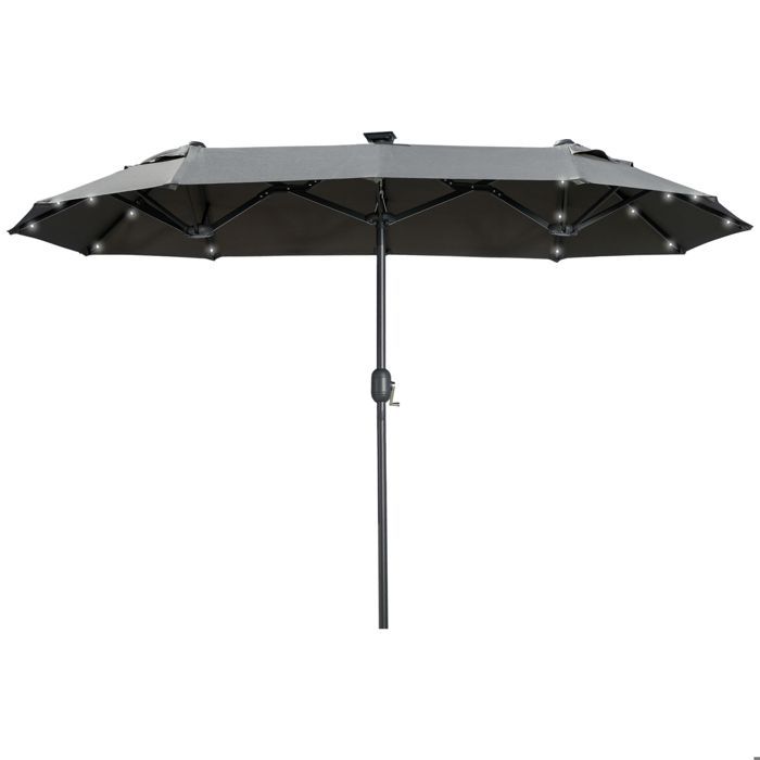 Parasol double inclinable avec LED EVRYAE