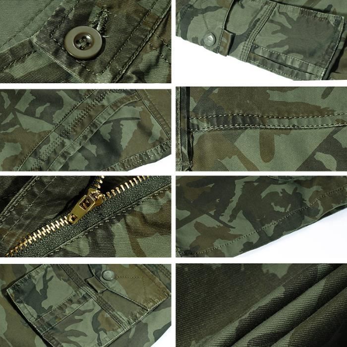 Bermuda Homme Cargo Camouflage Shorts Homme de Militaire - Vert militaire