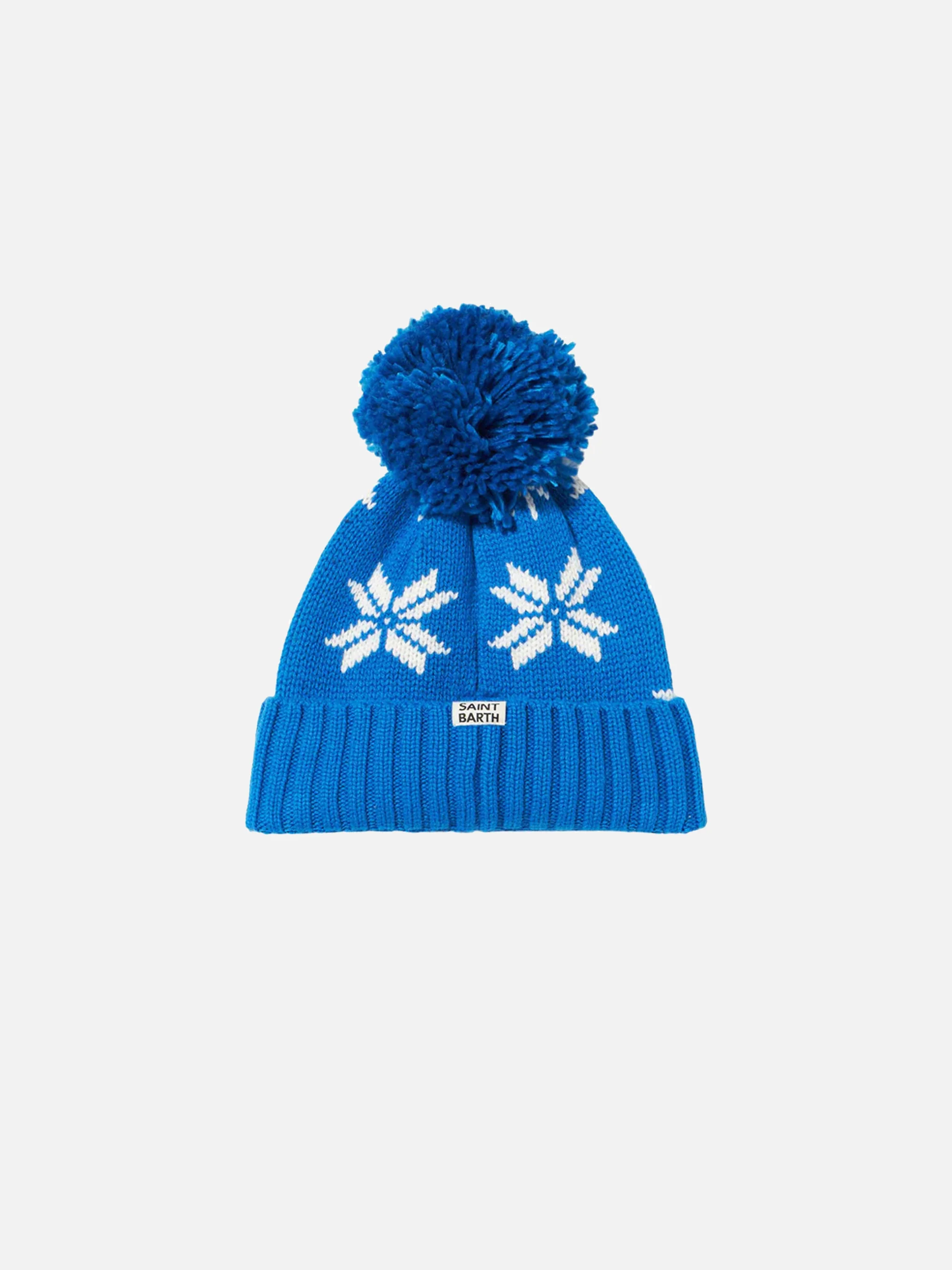 Chapeau bleu pour enfant à motif norvégien