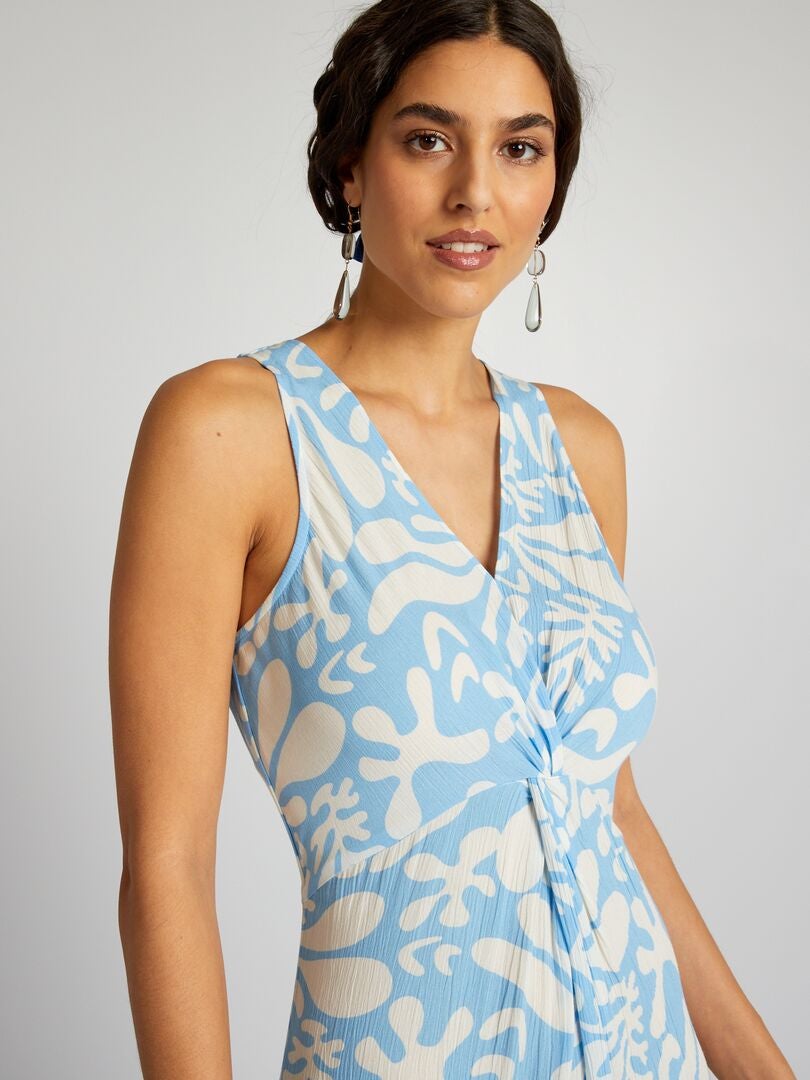 Lange jurk met gevlochten details - BLAUW
