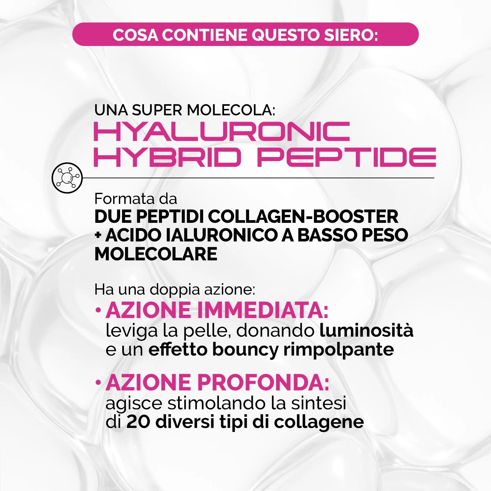 Sieri Viso EXOPEPTIDE - Siero viso idratante, Siero viso illuminante, Siero viso antirughe, Siero viso effetto globale
