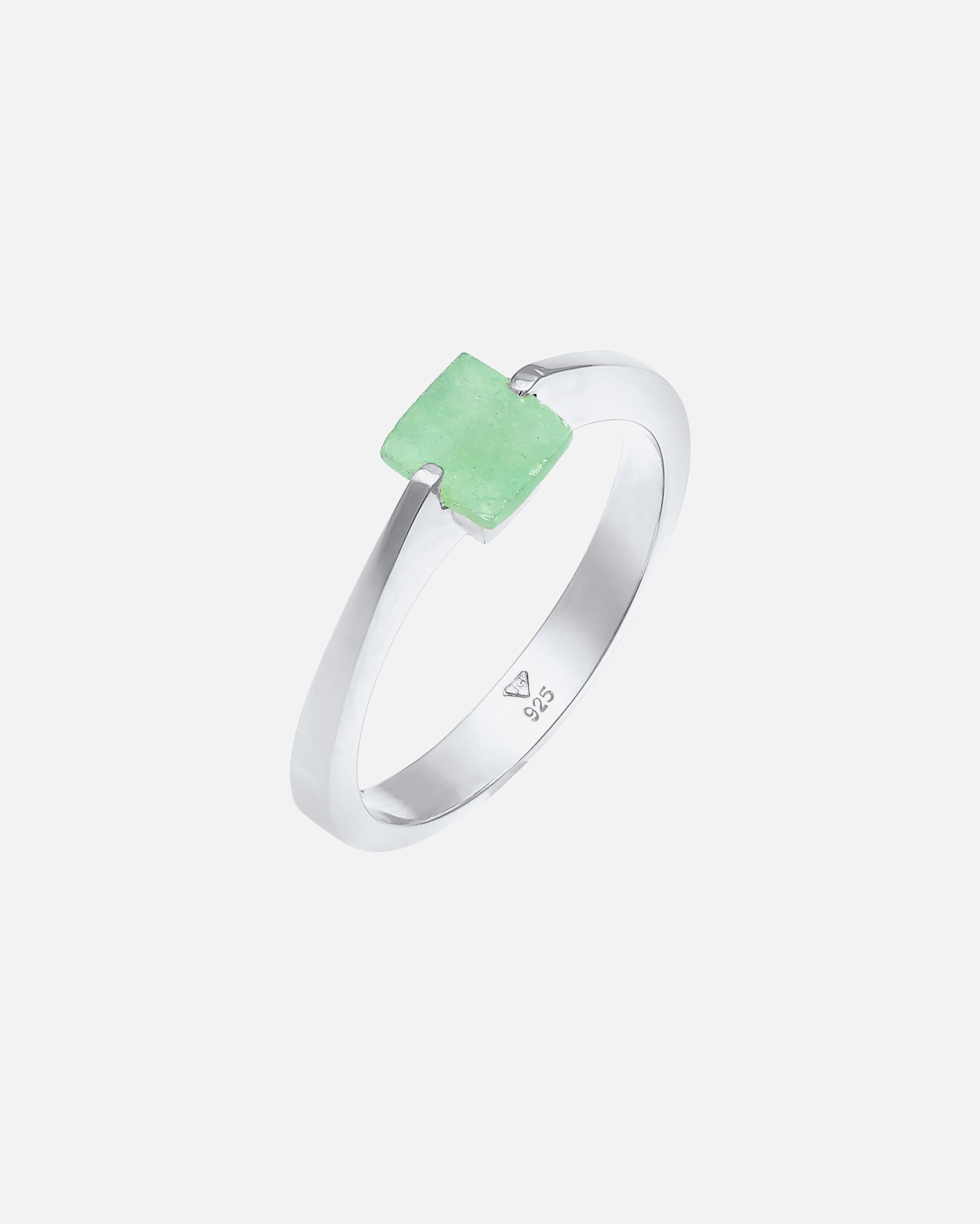 Elli PREMIUM Elli PREMIUM Bague Femmes Classique Pyramide Élégante avec Jade pierres précieuses en argent sterling 925 plaqué or