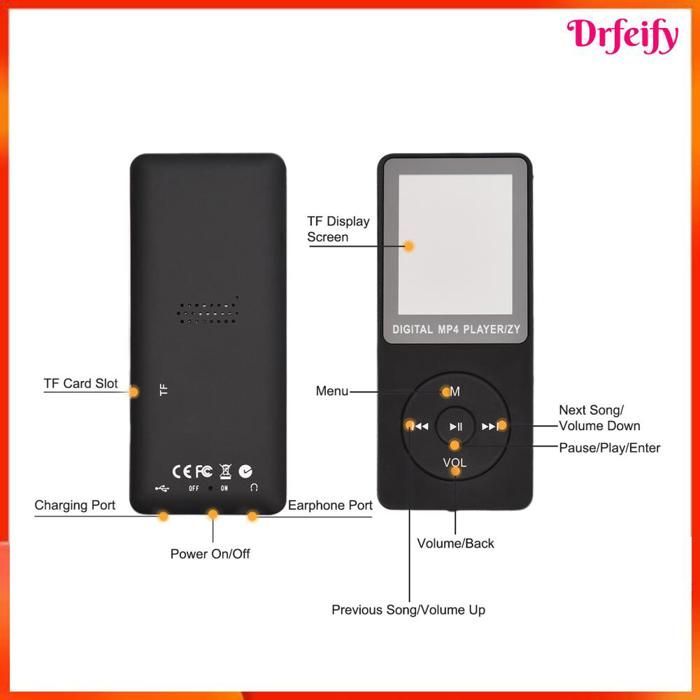 Lecteur MP3/MP4 portable - AKOZON - 32 Go - Écran 1,8 pouces - Radio FM - Haut-parleur intégré