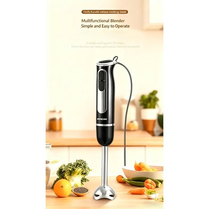 Mixeur plongeant OneTouch - Mini robot culinaire facile à nettoyer - Robot à purée pour bébé - Ensemble compact 4 pièces pour
