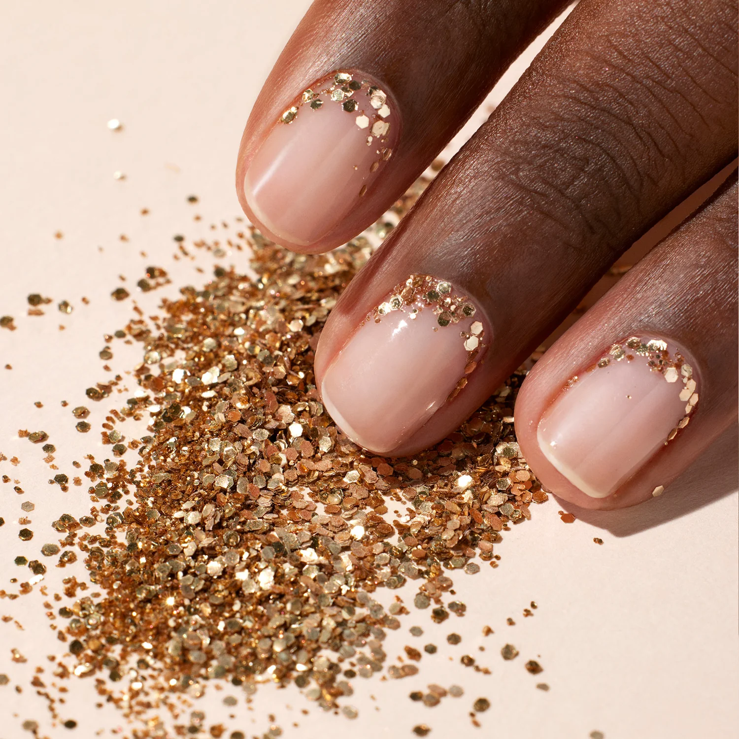 NAIL ART Duo Paillettes Rose Gold & Glazed