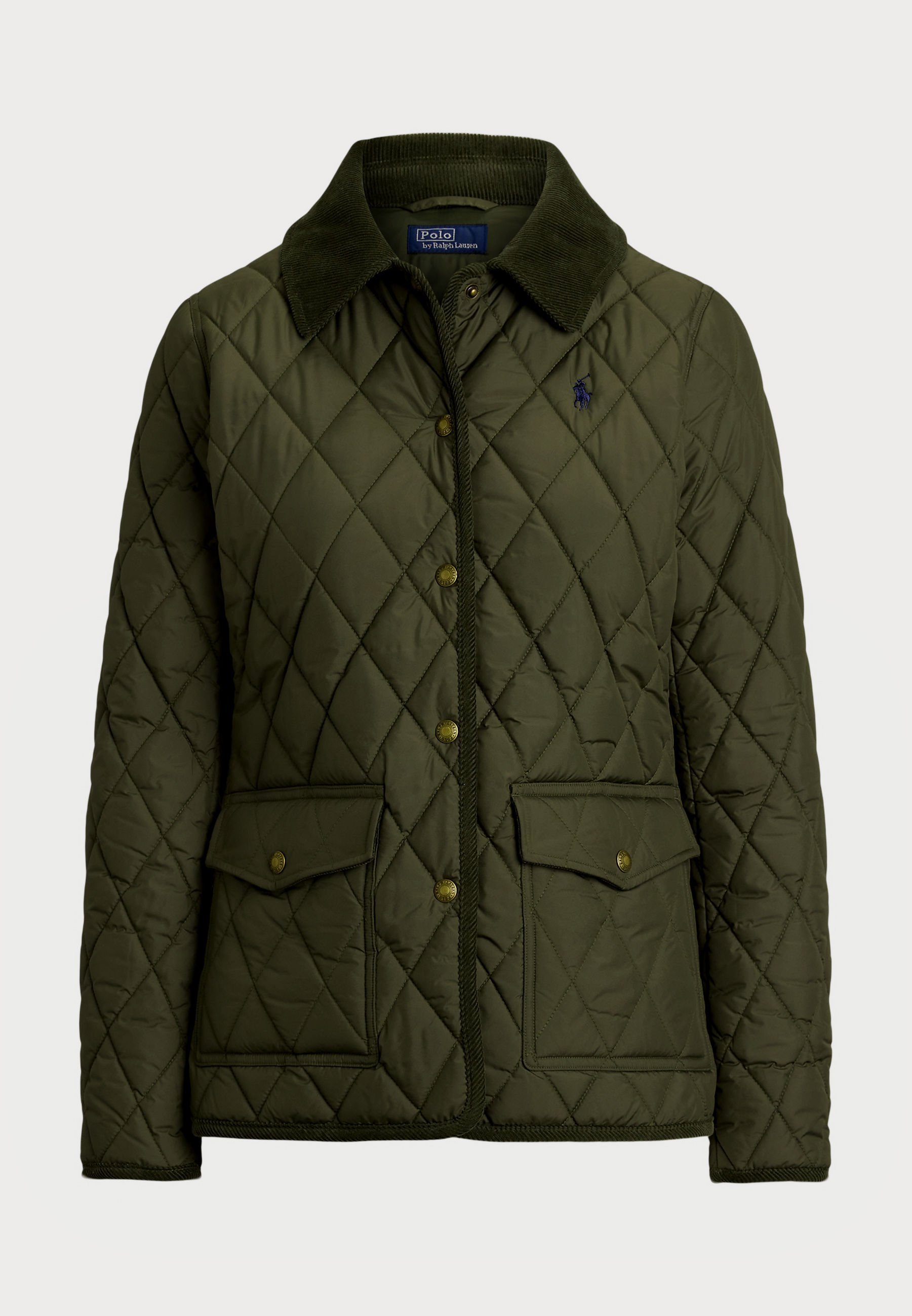Polo Ralph Lauren Veste matelassée en velours côtelé style grange - Veste légère - Vert ranger