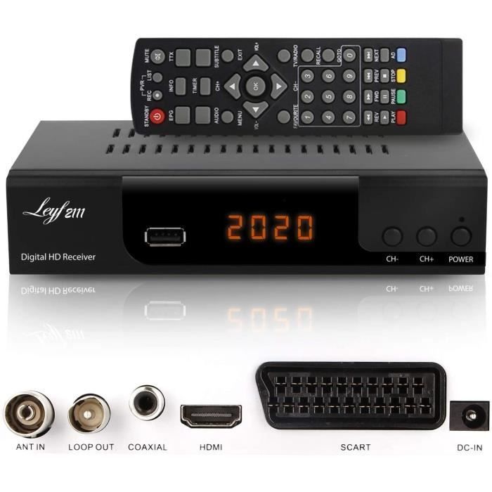 Leyf 2111 DVB-T2 & DVB-C COMBO récepteur terrestre TNT HD - Compatible pour chaines TNT en Haute Définition MPEG-4 - HDMI et PERITEL