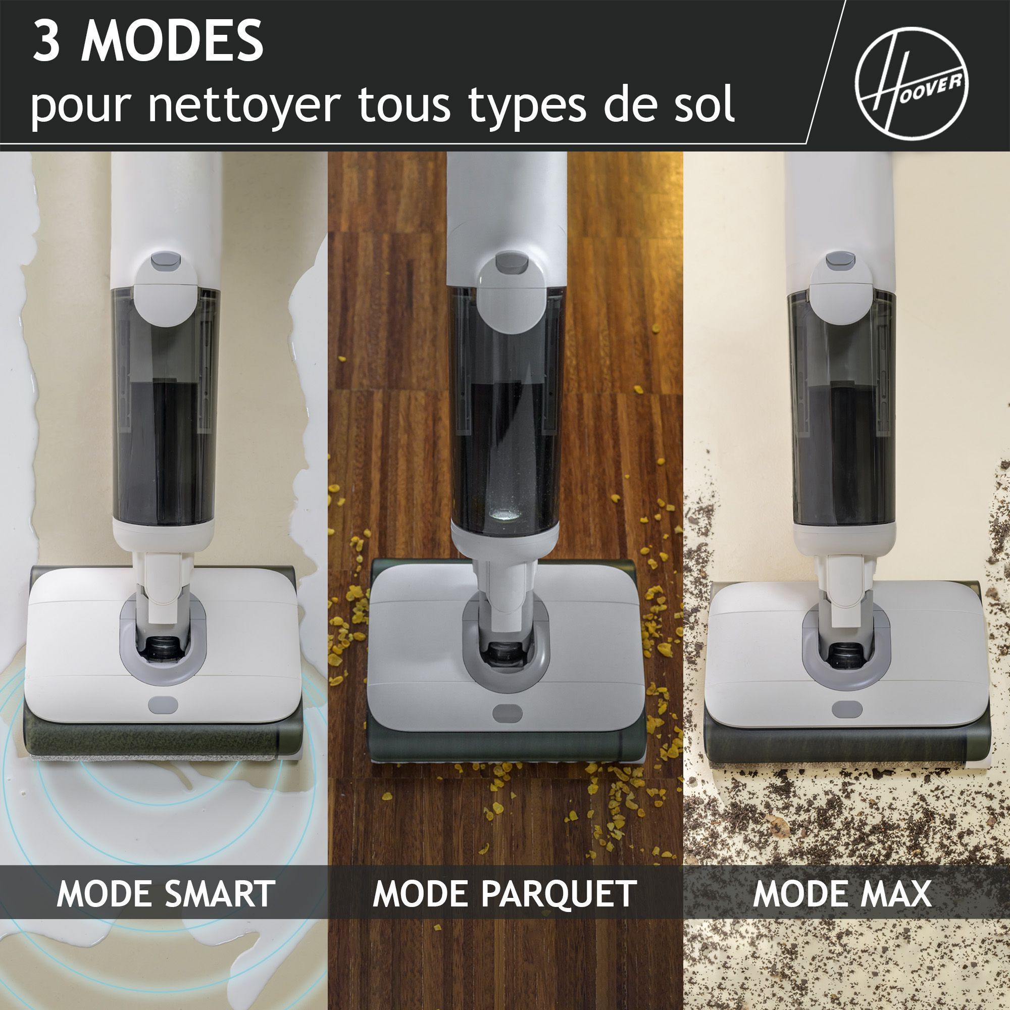 HOOVER HW500 - Cordless Wet and Dry Vacuum Cleaner and Mop - Dual Rollers - High-Performance 230W Motor