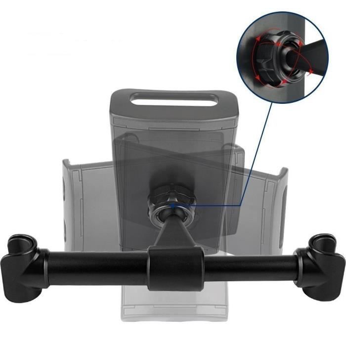 Autohouder voor tablet/telefoon, 360° draaibaar en verstelbaar, voor montage op de achterbank - zwart