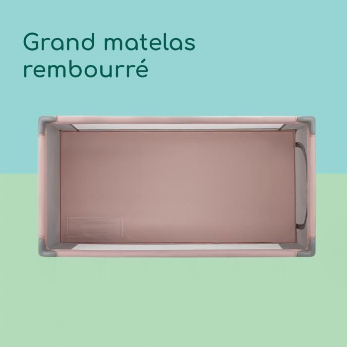 Lettino da viaggio BEBECONFORT Sweet Dreams, dalla nascita fino a 3 anni (fino a 15 kg) + borsa per il trasporto, rosa
