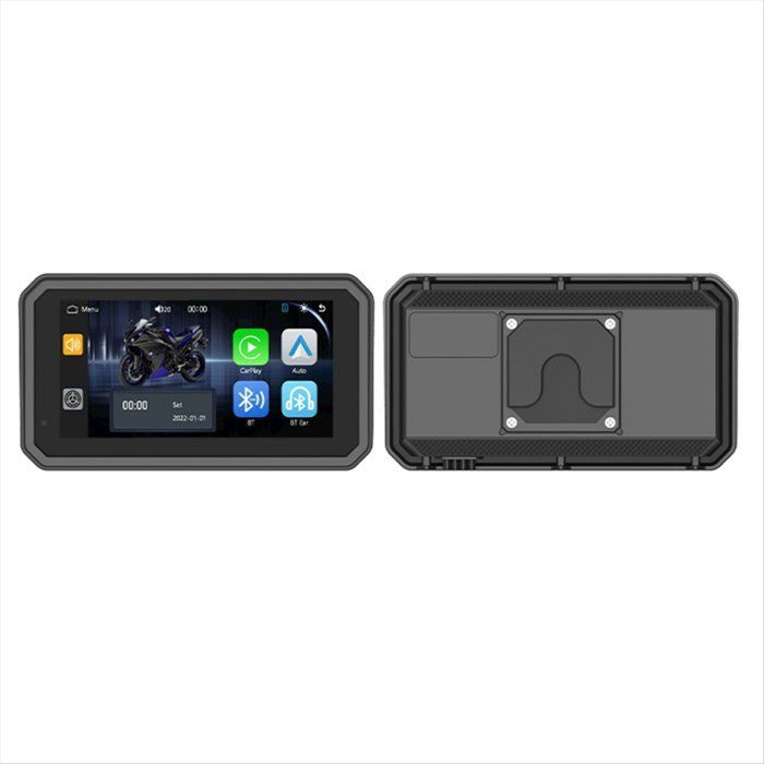 Pantalla de navegación para motocicleta de 6 pulgadas, Bluetooth, portátil, resistente al agua, inalámbrica, CarPlay, Android Auto, reproductor MP5