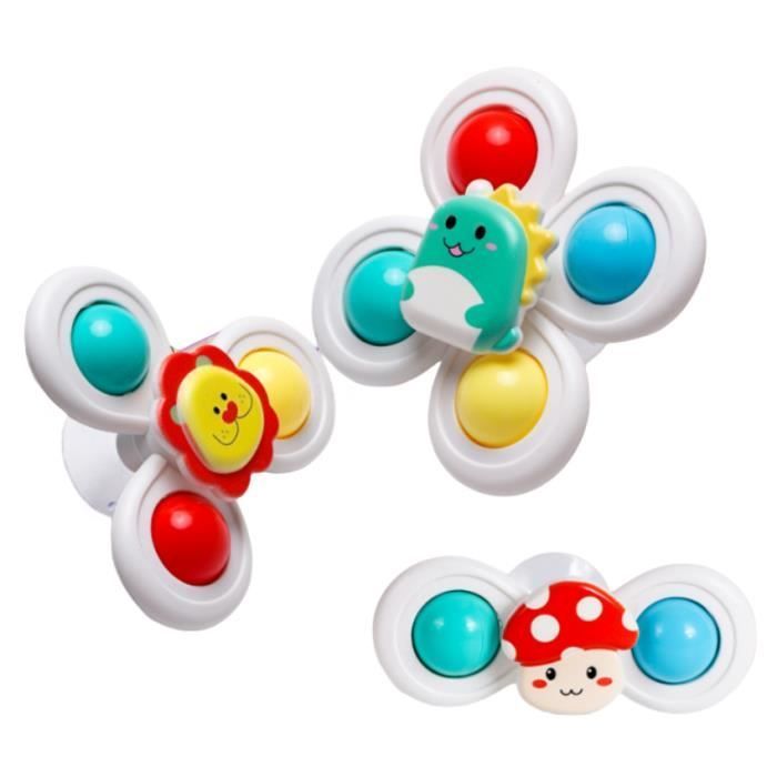 Juguete de baño para bebés - Spinner con ventosa - Color: Blanco - Sonidos fuertes - Diseños bonitos - Unisex