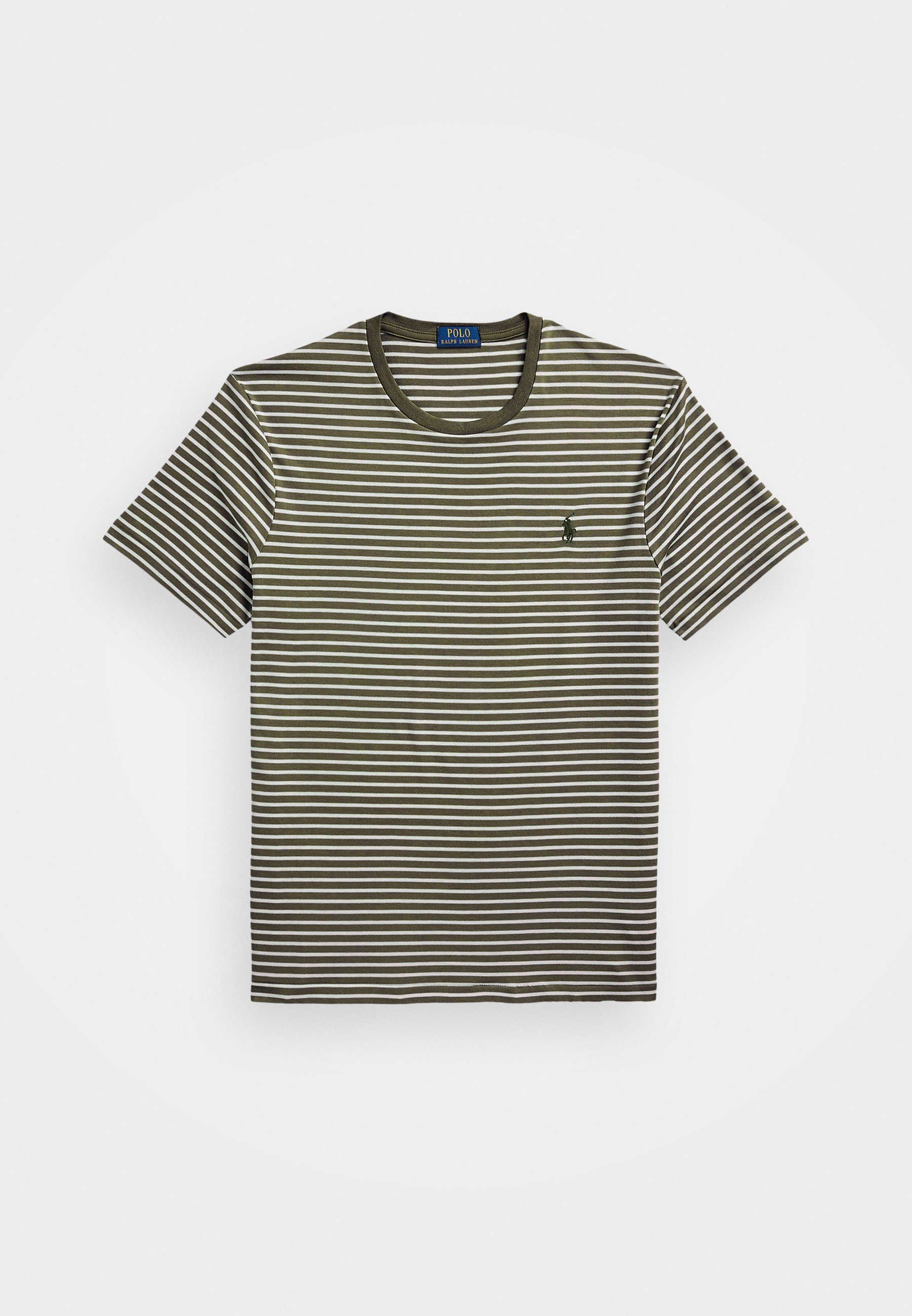 Polo Ralph Lauren T-shirt rayé slim personnalisé en coton doux - T-shirt imprimé - tatou/blanc