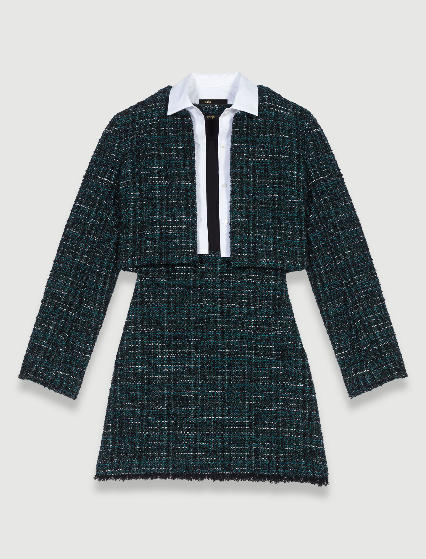 Rochie scurtă 2 în 1 - Verde sticlă
