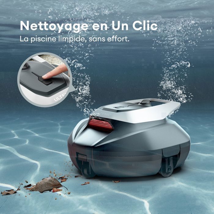 Robot per piscina Ultenic 2026 Pooleco P10, durata della batteria 90 minuti, contenitore della polvere da 2,5 litri, pulizia automatica.