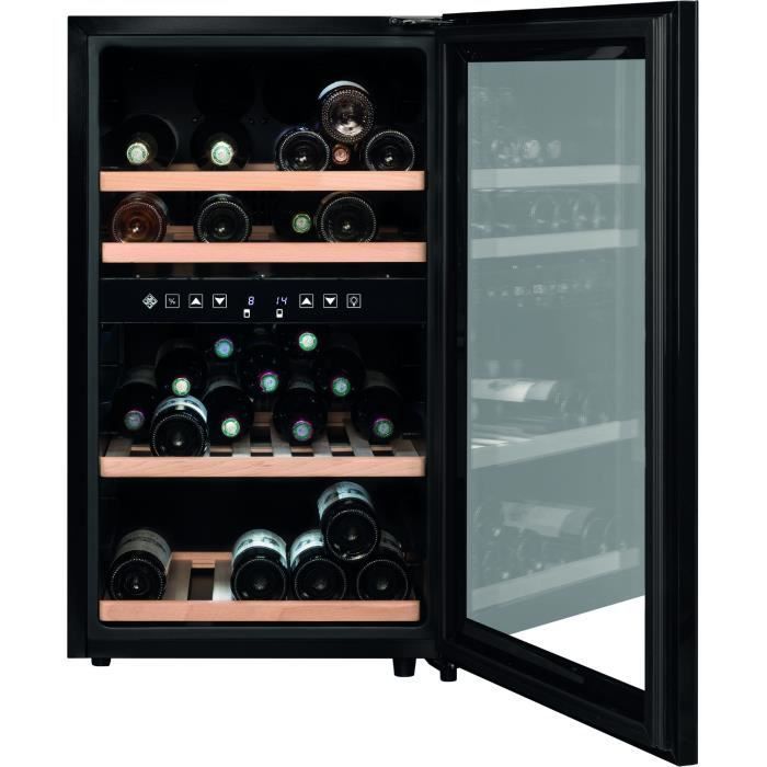 Cave à vin de service - LA SOMMELIERE - SLS45DZ - 45 bouteilles - Porte vitrée - Classe G - 49,5 x 58 x 84 cm - Noir