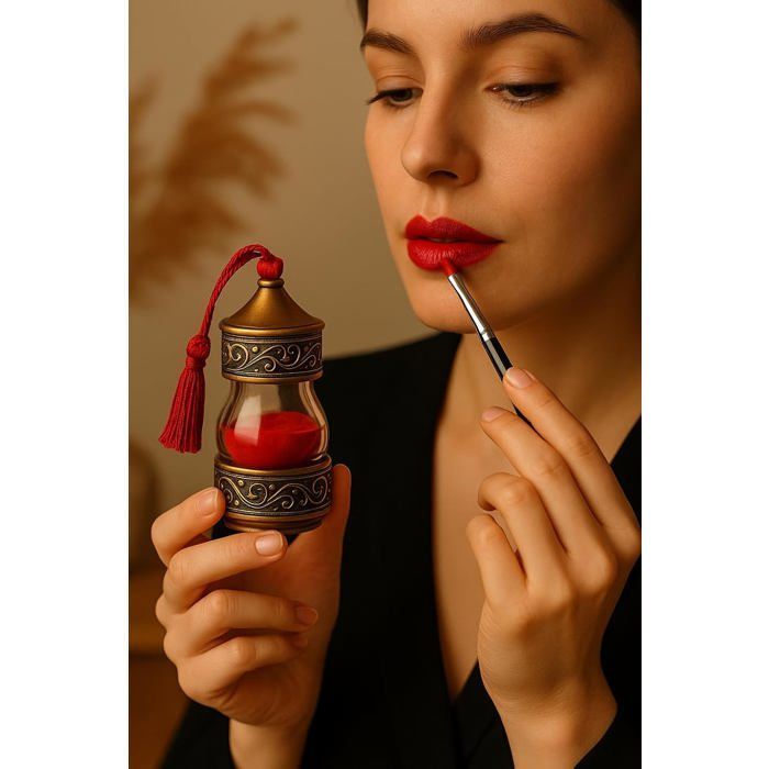 Poudre Aker Fassi du Maroc 100% Naturelle – Flacon en Verre Décoré de Laiton Traditionnel – Beauté Visage & Lèvres – 50g