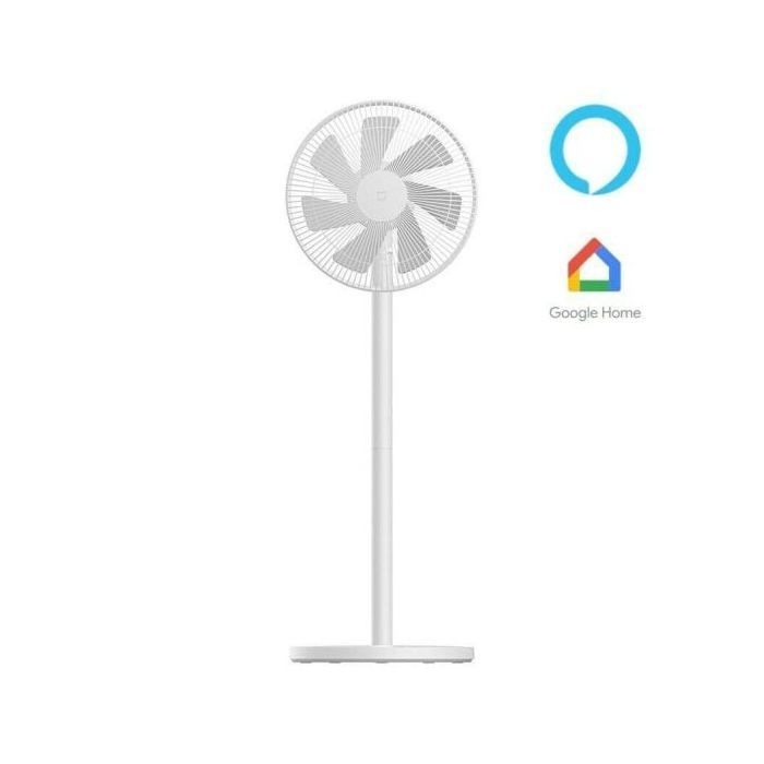 Ventilatore a piantana Xiaomi PYV4007GL da 45 W in metallo bianco con 3 velocità.