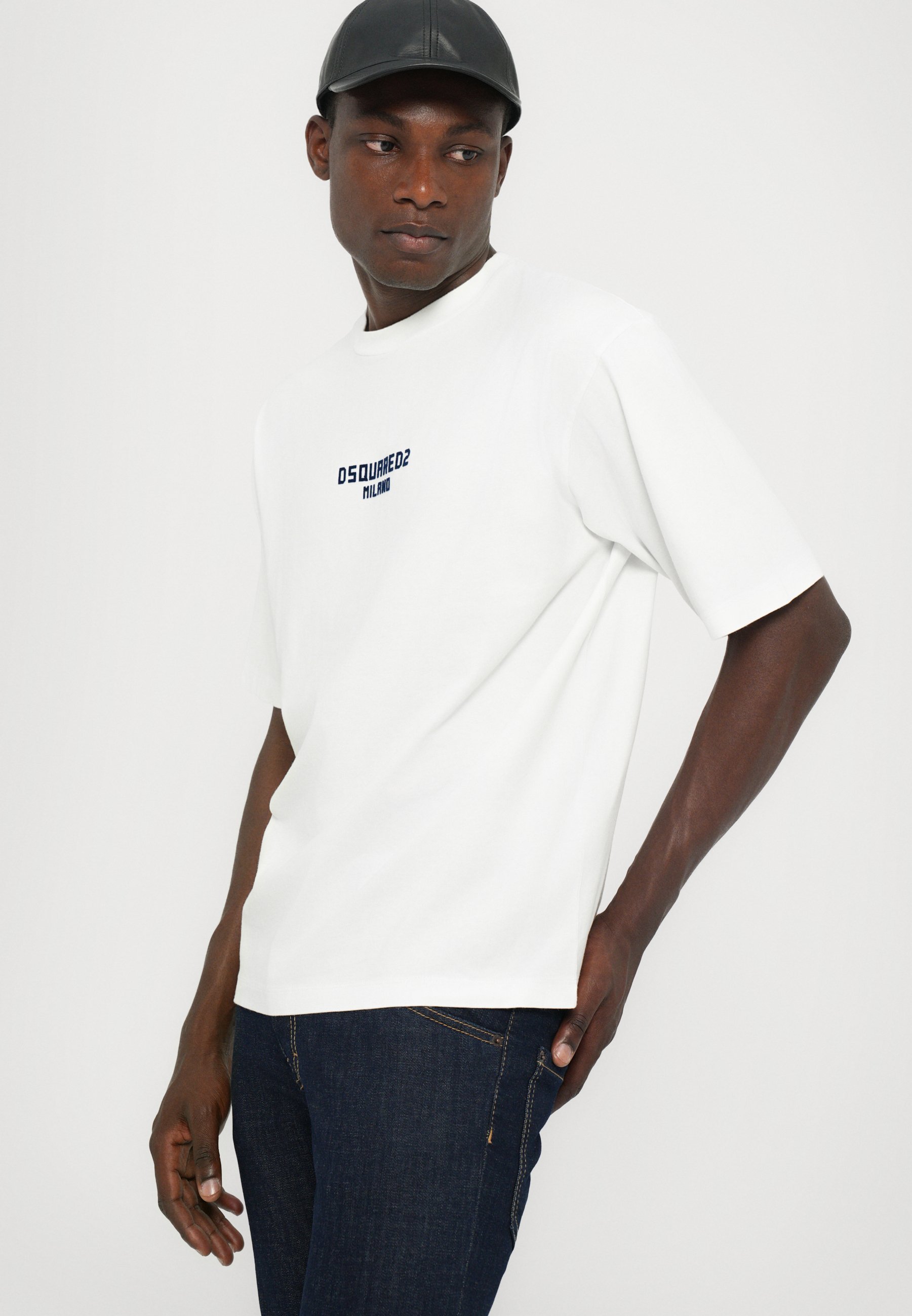 T-shirt Dsquared2 a vestibilità ampia - T-shirt stampata - bianco/blu scuro