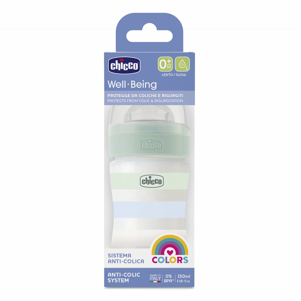 Μπιμπερό σιλικόνης Well-being 150ml 0m+