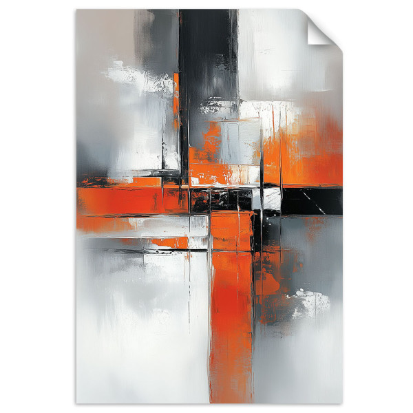 Naklejka samoprzylepna Feeby Abstrakcja Szary beton Pomarańczowy 20x30
