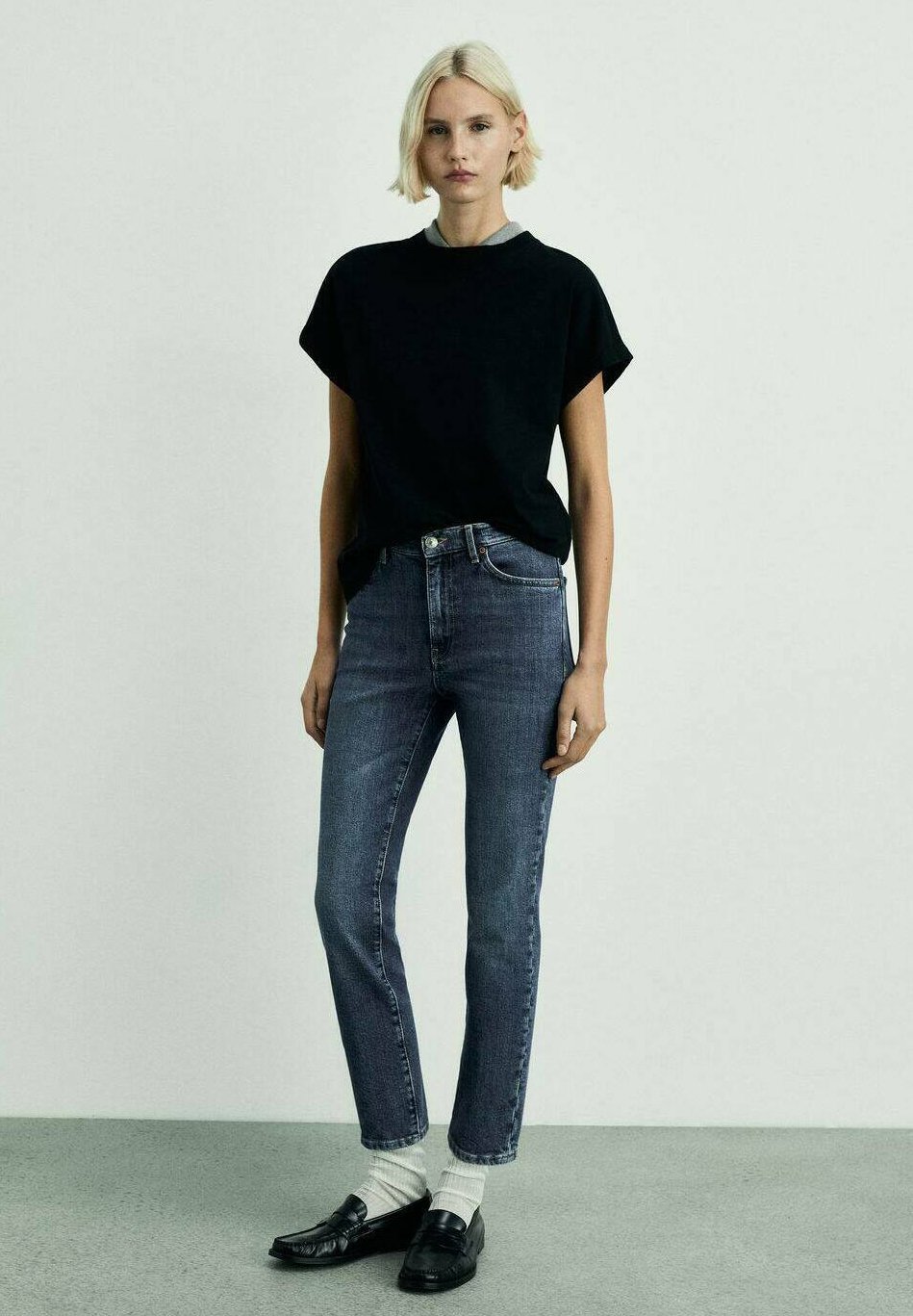 Mango Slim fit jeans - donkerblauw