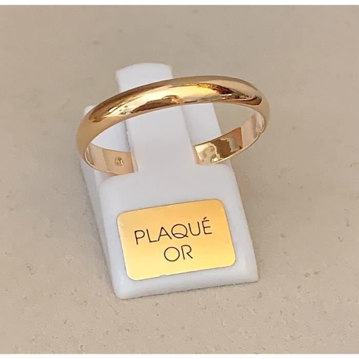 Bague Alliance Fine En Plaqué Or 18 Carats - Bijouxia - Tailles 48 à 76
