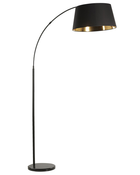 Lampa stojąca czarna miedź metalowa 187cm łukowa