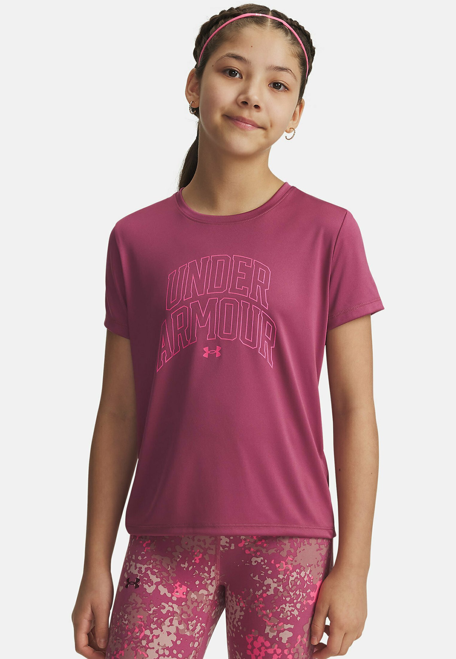 Koszulka sportowa Under Armour Tech Varsity Graphic w kolorze fuksji