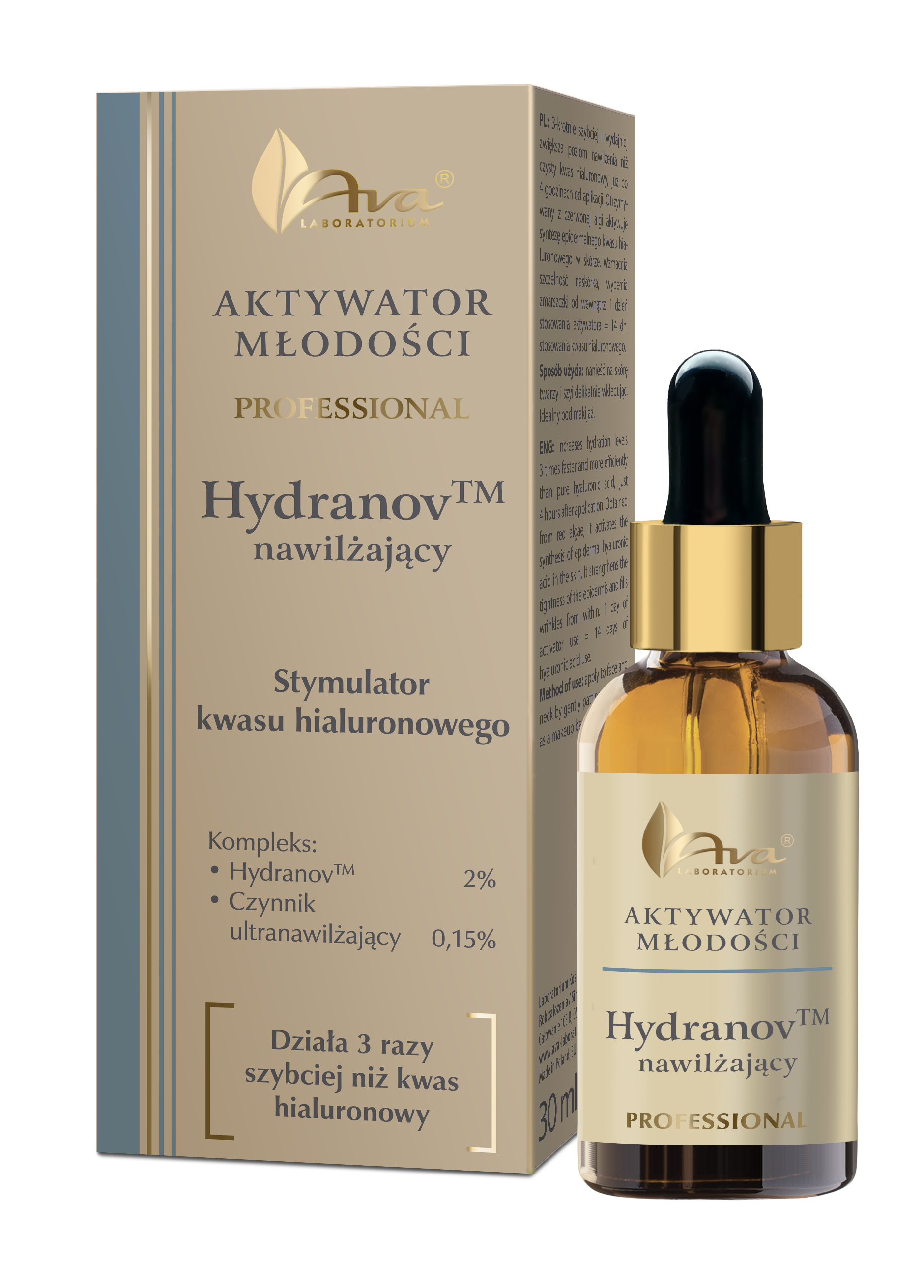 Ava epiderminis hialurono rūgšties 30 ml jaunystės aktyvatorius