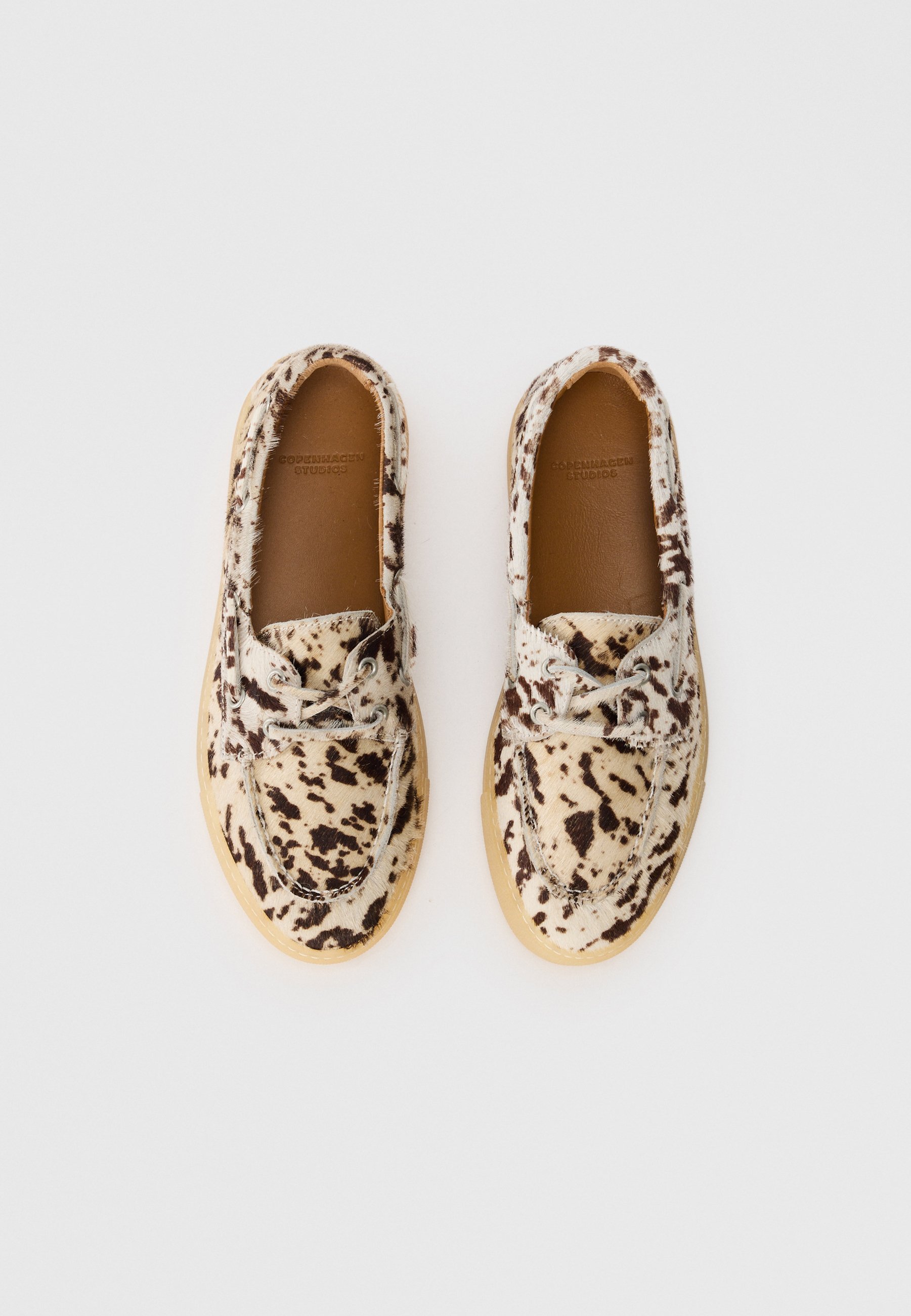 Copenhagen Studios GAZELLE - Chaussures bateau - blanc/marron clair