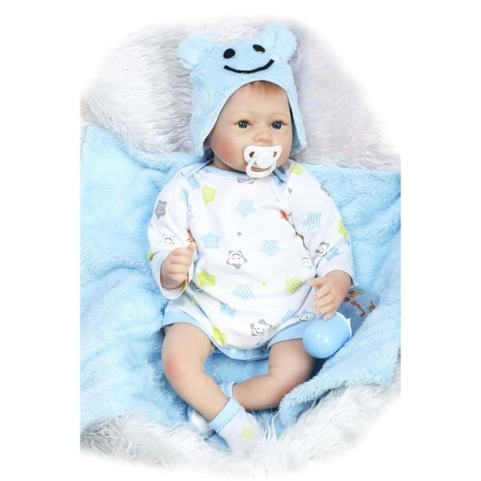 Poupée Reborn Garçon en Silicone Souple - ZIYIUI - 55 cm - Cadeau d'Anniversaire pour Enfants
