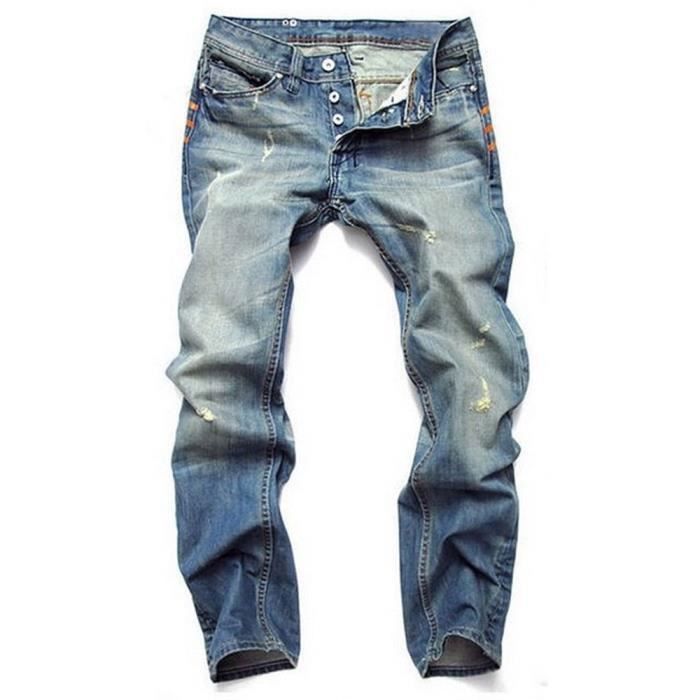 Men's Jeans - MOBIGARLAN - Slim Fit - Ripped - Blue FBC157