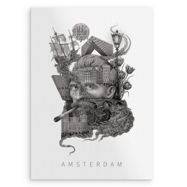 Plakat Amsterdam, elegancki styl 20x30 cm