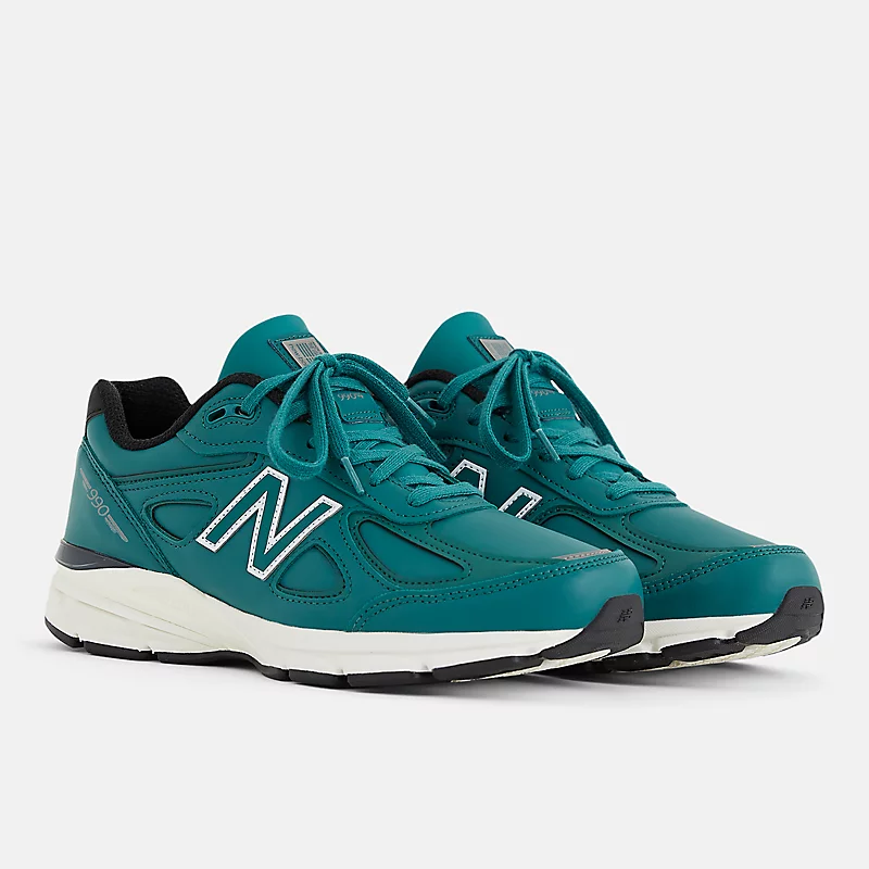 Wyprodukowano unisex w USA 990v4 - turkusowy z białym