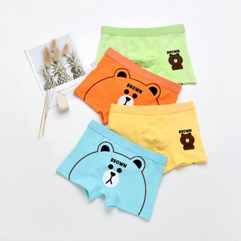 Culottes pour enfants, shorts pour enfants, slips pour bébés garçons, boxers en coton, motif girafe, lot de 4