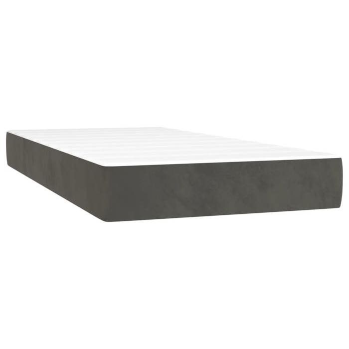 Estructura de cama con colchón - Maison Exclusive - Terciopelo gris oscuro - 80x200 cm - Máxima relajación