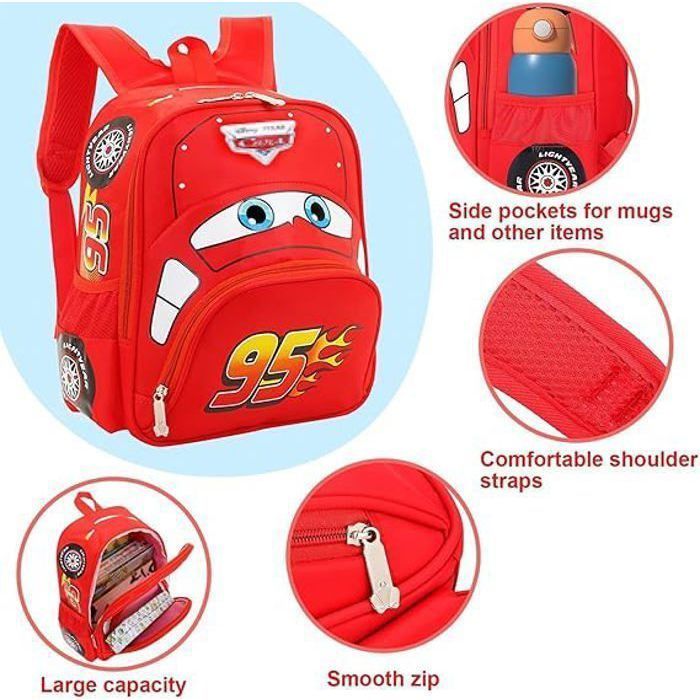 Cars Lightning Sac à dos pour enfant - Sac à dos pour enfant - Sac à dos de maternelle - Sac à dos d'écolier -- 31 x 24 x 11 cm,Rose