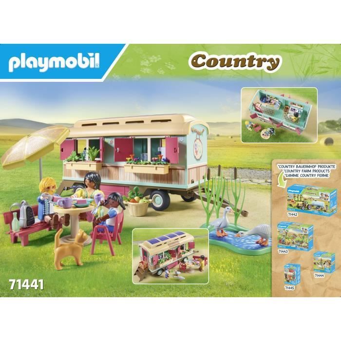 PLAYMOBIL 71441 Caravan Bar e Negozio, Vita di Fattoria in Campagna, 145 pezzi, Età 4+