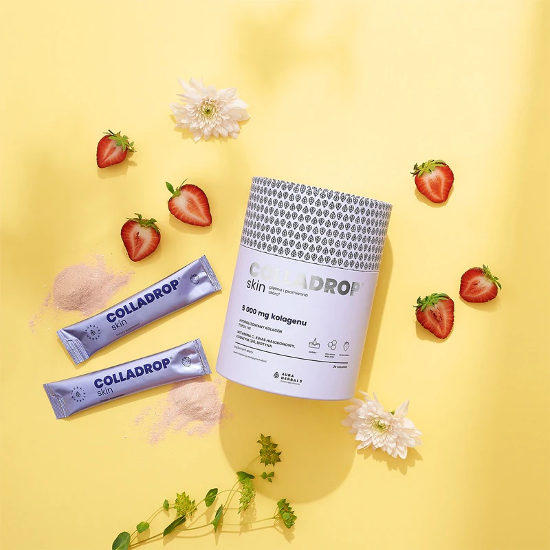 „Aura Herbals Colladrop Skin Collagen“ 5000 mg kolageno maisto papildas tobulai odai, plaukams ir nagams