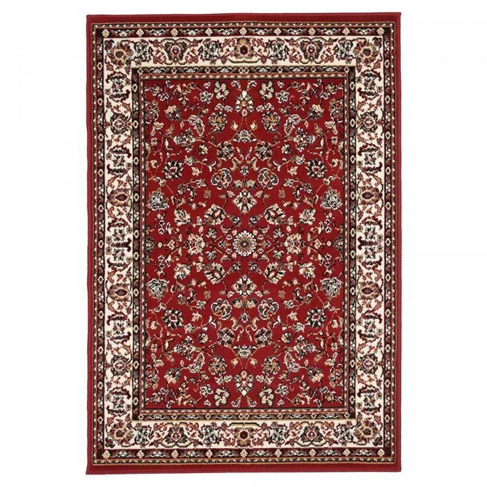 Tapis oriental 120x170 rectangle rouge tissé motif ancestral LYN1 NOMED