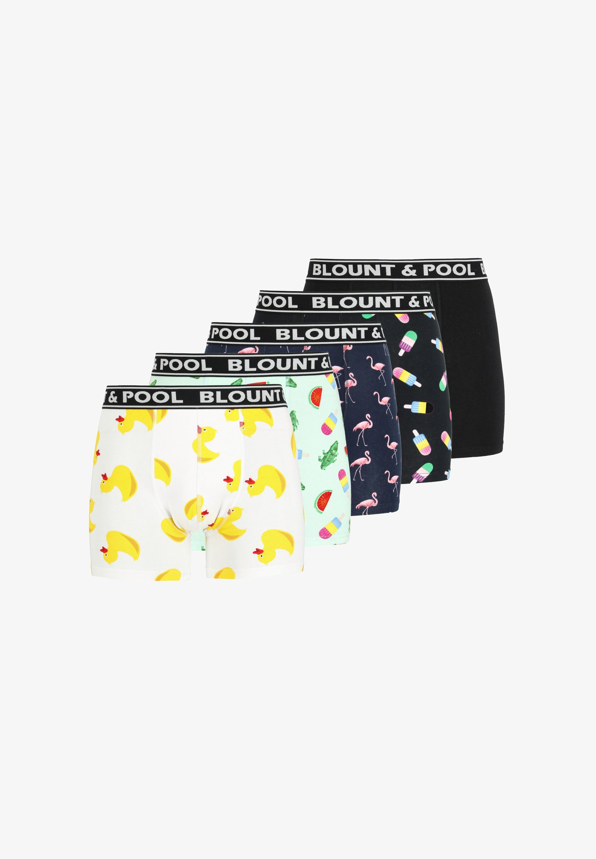 Blount & Pool 5-pack - Zwembroeken - wit geel eendje