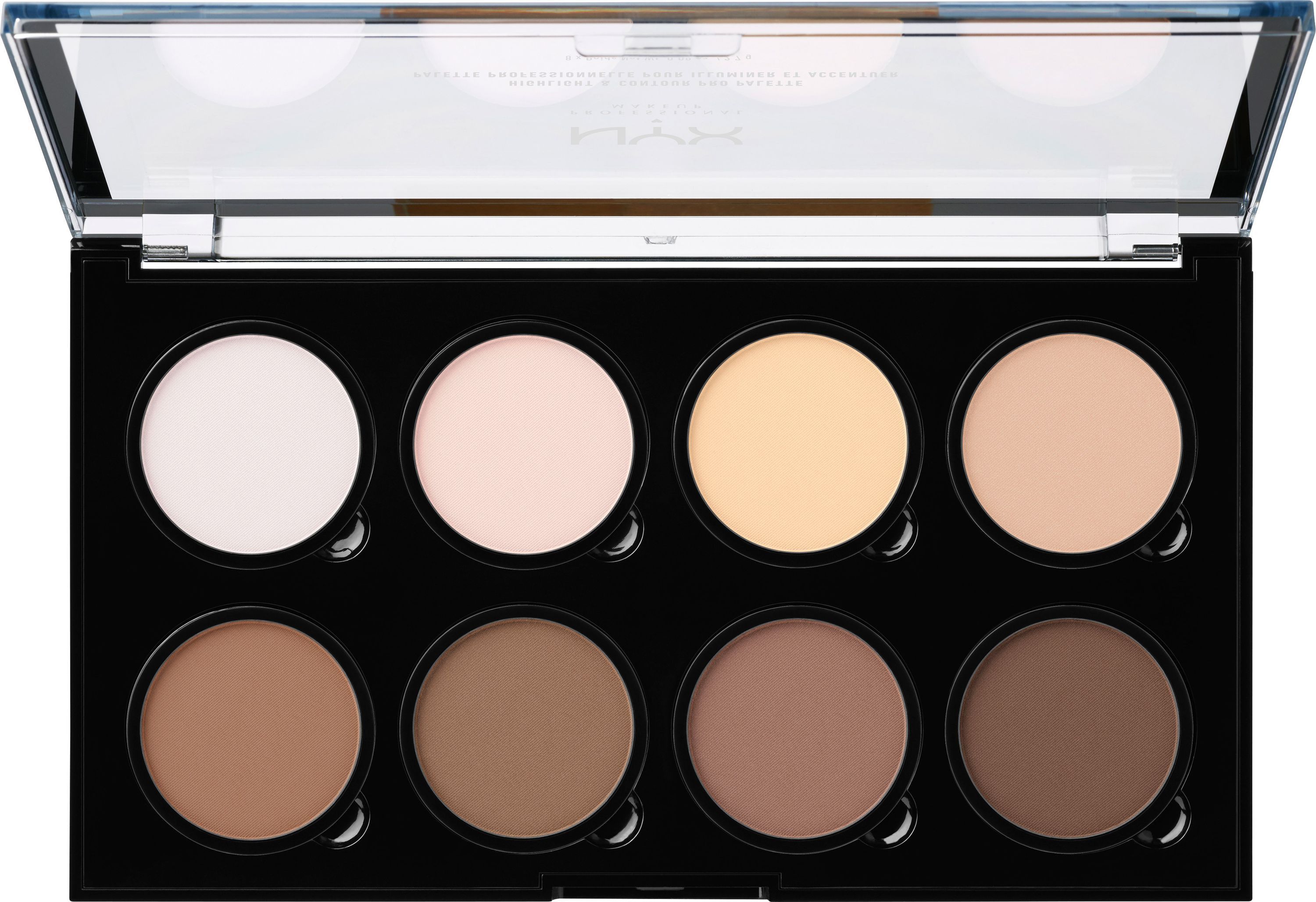 „Highlight & Contour Pro“ kontūravimo paletė Veido kontūravimas